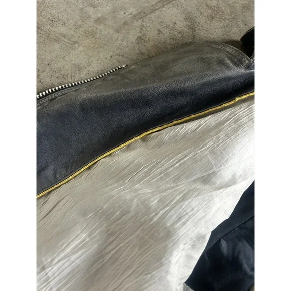 Y2K Vintage On Stage Denmark Leather  Jacket Moto Zip Fitted Biker Style Rare - Picture 11 of 14